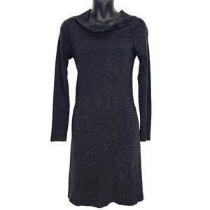 James Perse Dress‎ Size 1 Small Black Raglan Long Sleeve Cowl Neck Sheath